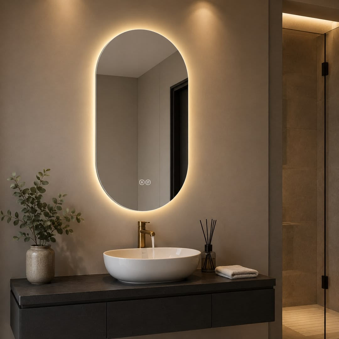 Miroir ovale avec rétroéclairage LED 120x60cm- LUMIX